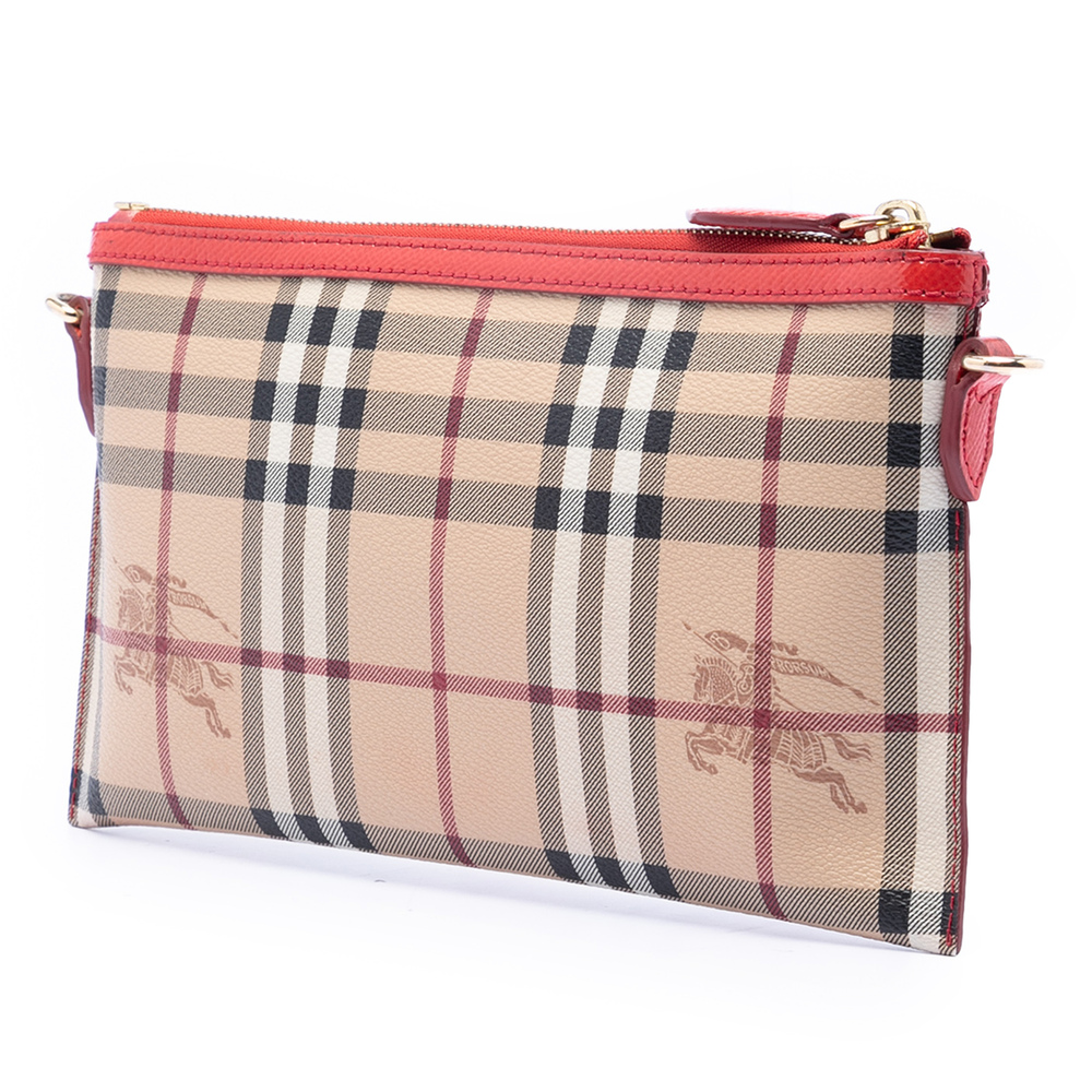 Pre-Loved Burberry Haymarket Check Coated Canvas Peyton Crossbody - Picture 2 of 7